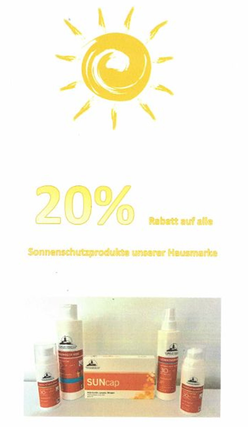 20% korting op alle zonbeschermingsproducten van ons eigen merk